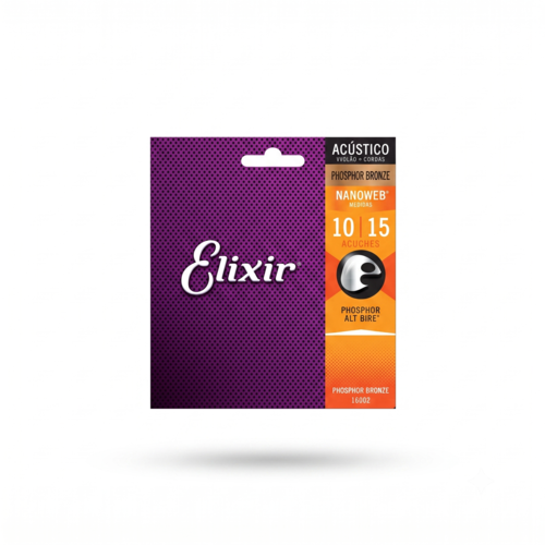 Encordoamento Elixir Nanoweb Phosphor Bronze 0.10